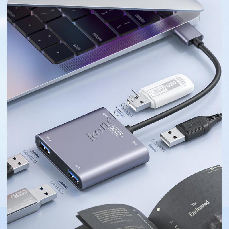 Adaptor Me 4 Porta USB3.0 Per Kompjuter / Laptop / Tablet / Telefon Me Porte Type-C