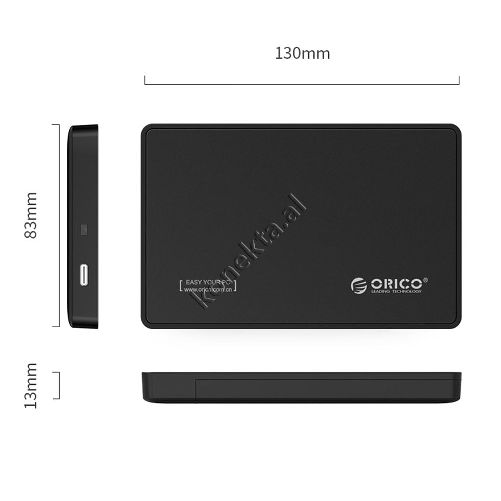 Mbajtese Dhe Lexuese Hard Disk / SSD 2.5" Orico Me Porte Type-C