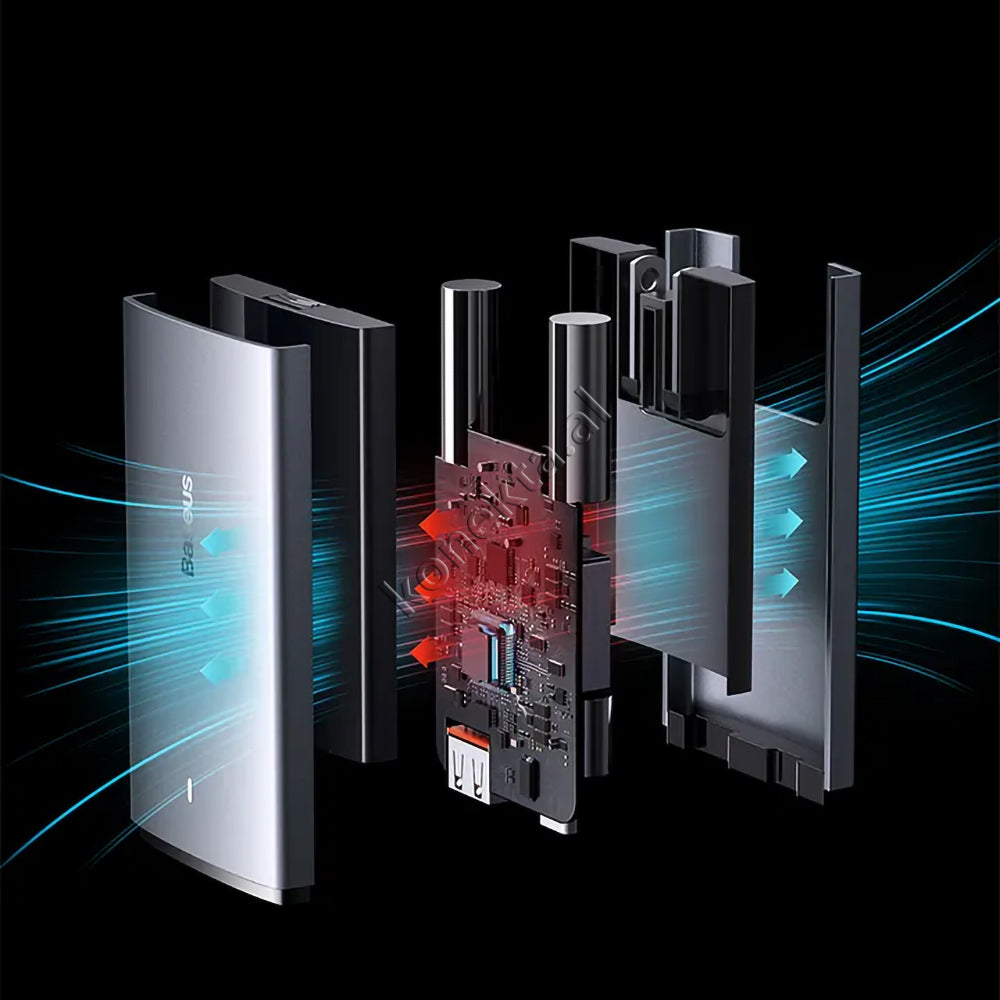 Karikues Ultra i Hollë 65W Baseus Me 1 Porta Type-C Dhe 1 Porte USB