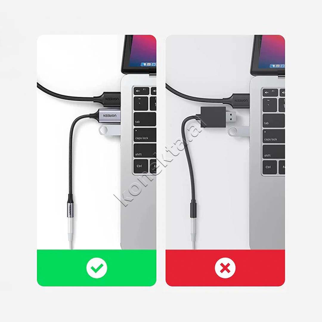 Adaptor Kabell USB-A 2.0 ne 3.5mm Audio Ugreen 25cm