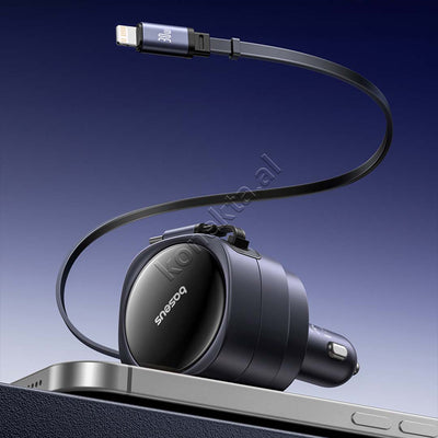 Adaptor Karikimi Per Makine 60W Me Fishe Lightning Dhe Type-C Te Terheqshme Baseus