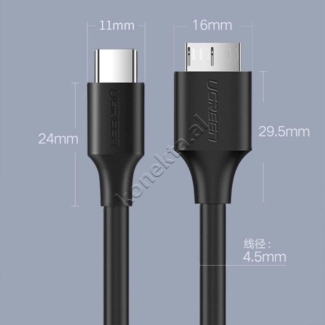 Kabell USB-C (M) Ne Micro USB-B (M) Ugreen 1m