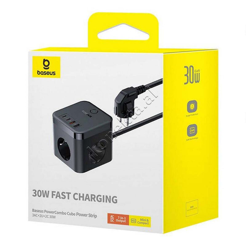 Multiprize 3 Vendeshe Me Porta 2xUSB-A Dhe 2xUSB-C Baseus