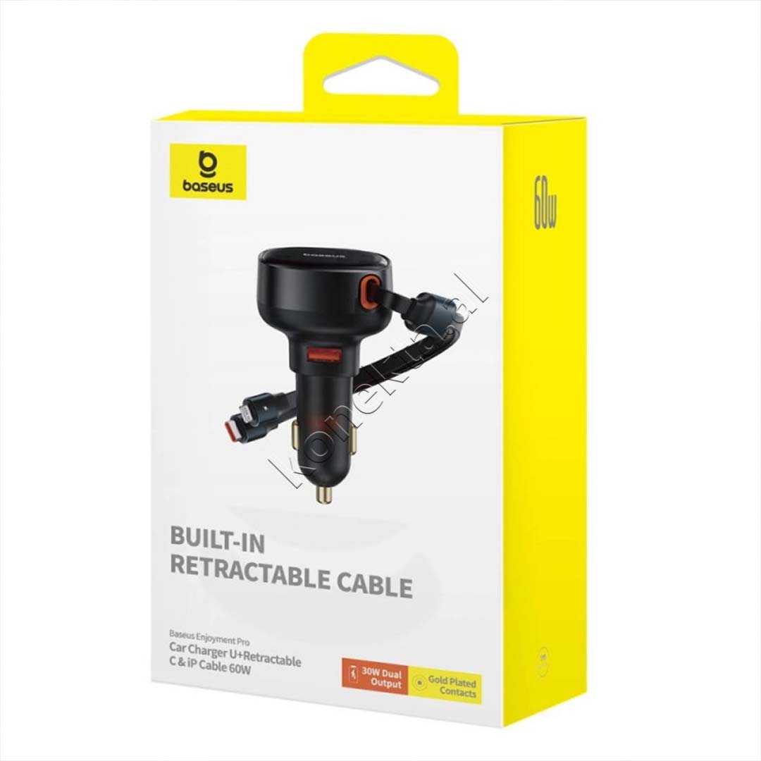 Adaptor Karikimi Per Makine 60W Me Porte USB-A Dhe Fishe Lightning & Type-C Baseus