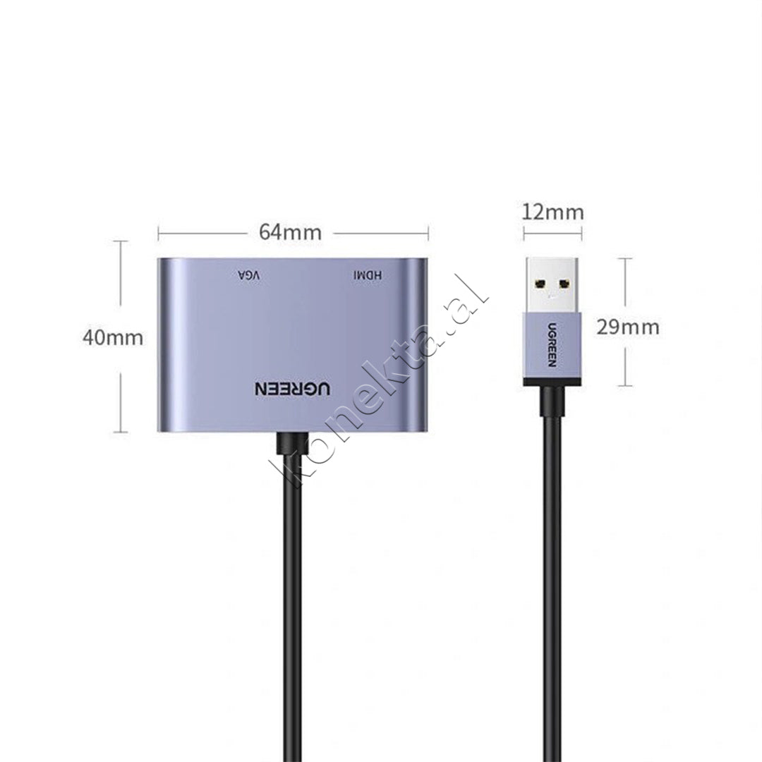 Adaptor USB-A Ne HDMI+VGA Ugreen