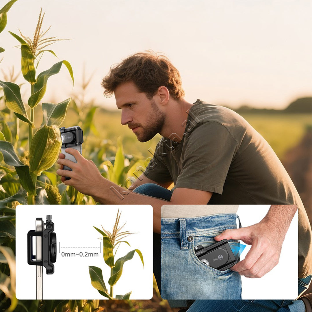 Lente Mikroskopike 300X Per Telefon Me Drite LED Apexel