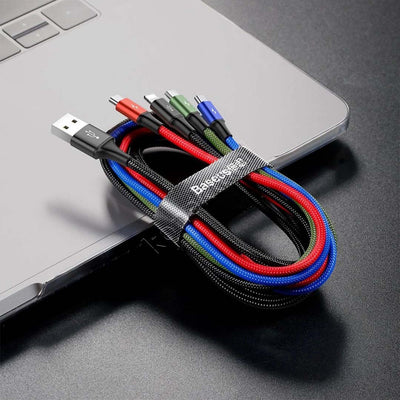 Kabell Karikimi Baseus 4 Ne 1 USB-A Ne 2xLightning, 1xUSB-C & 1xMicro USB 3.5A 1.2m