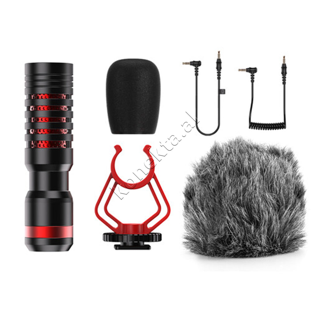 Mikrofon Shotgun Apexel Per Kamera, Smartphone dhe Regjistrues Audio