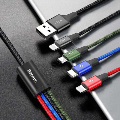 Kabell Karikimi Baseus 4 Ne 1 USB-A Ne 2xLightning, 1xUSB-C & 1xMicro USB 3.5A 1.2m