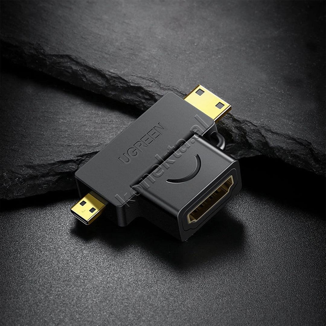 Adaptor 3 Ne 1 HDMI (F) Ne Micro HDMI + Mini HDMI (M) Ugreen