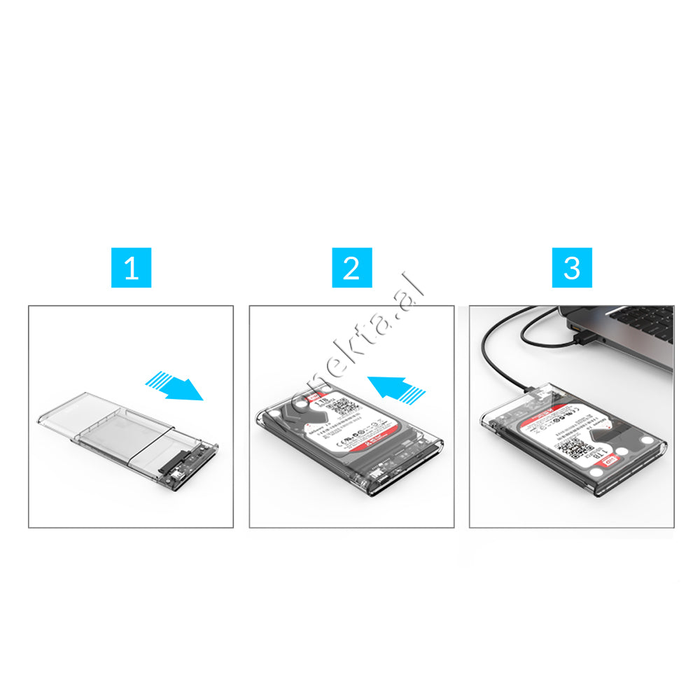 Mbajtese Dhe Lexuese Hard Disk / SSD 2.5" Orico Me Porte Type-C