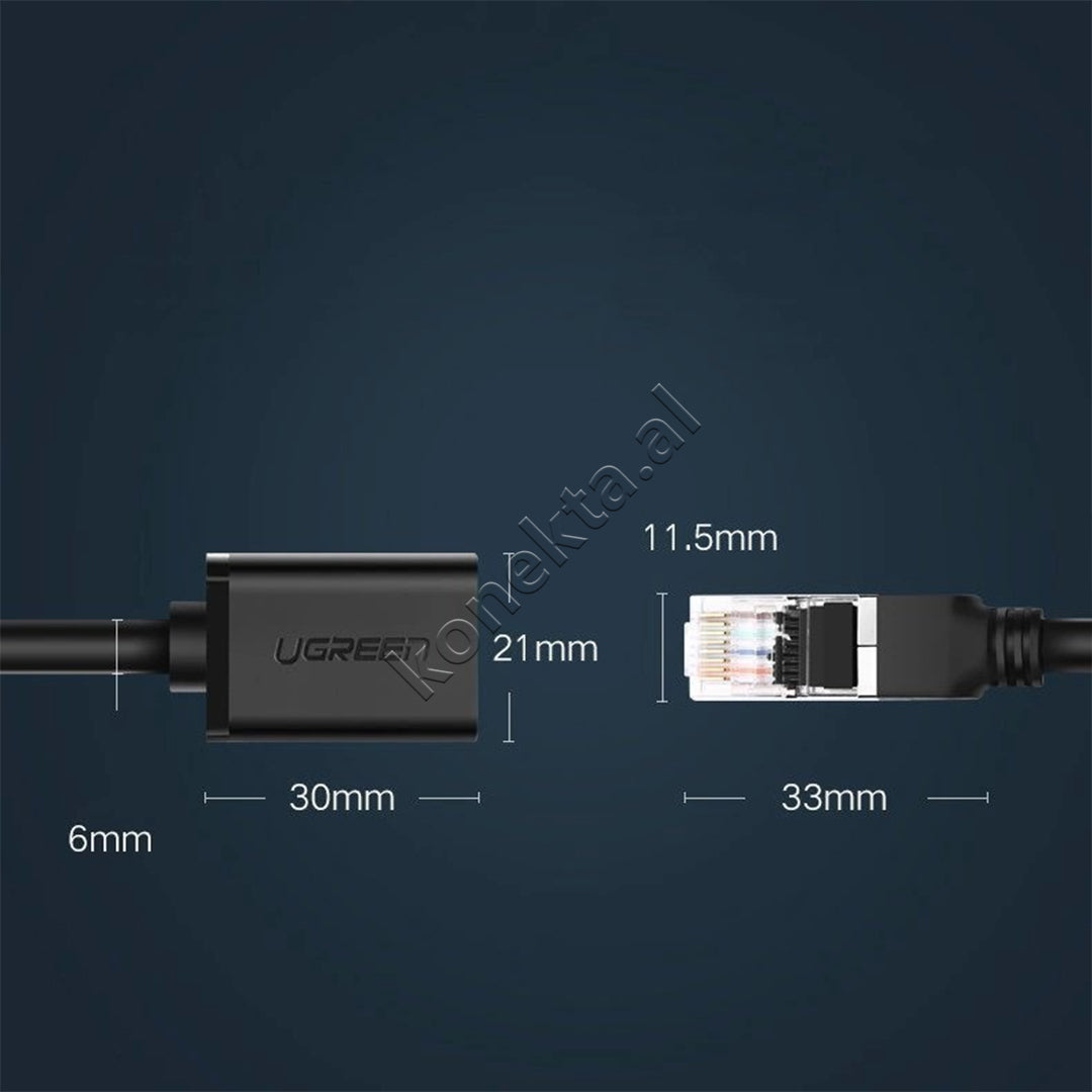 Kabell Interneti RJ45 (F) Ne RJ45 (M) F/UTP Cat. 6 1 Gbps 3m Ugreen