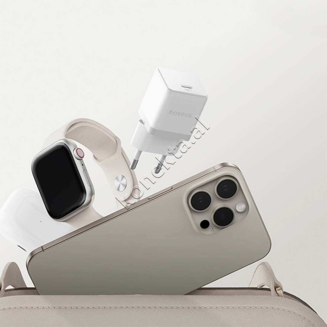 Adaptor Karikimi 30W Baseus Me Porte USB-C Dhe Fishe Type-C