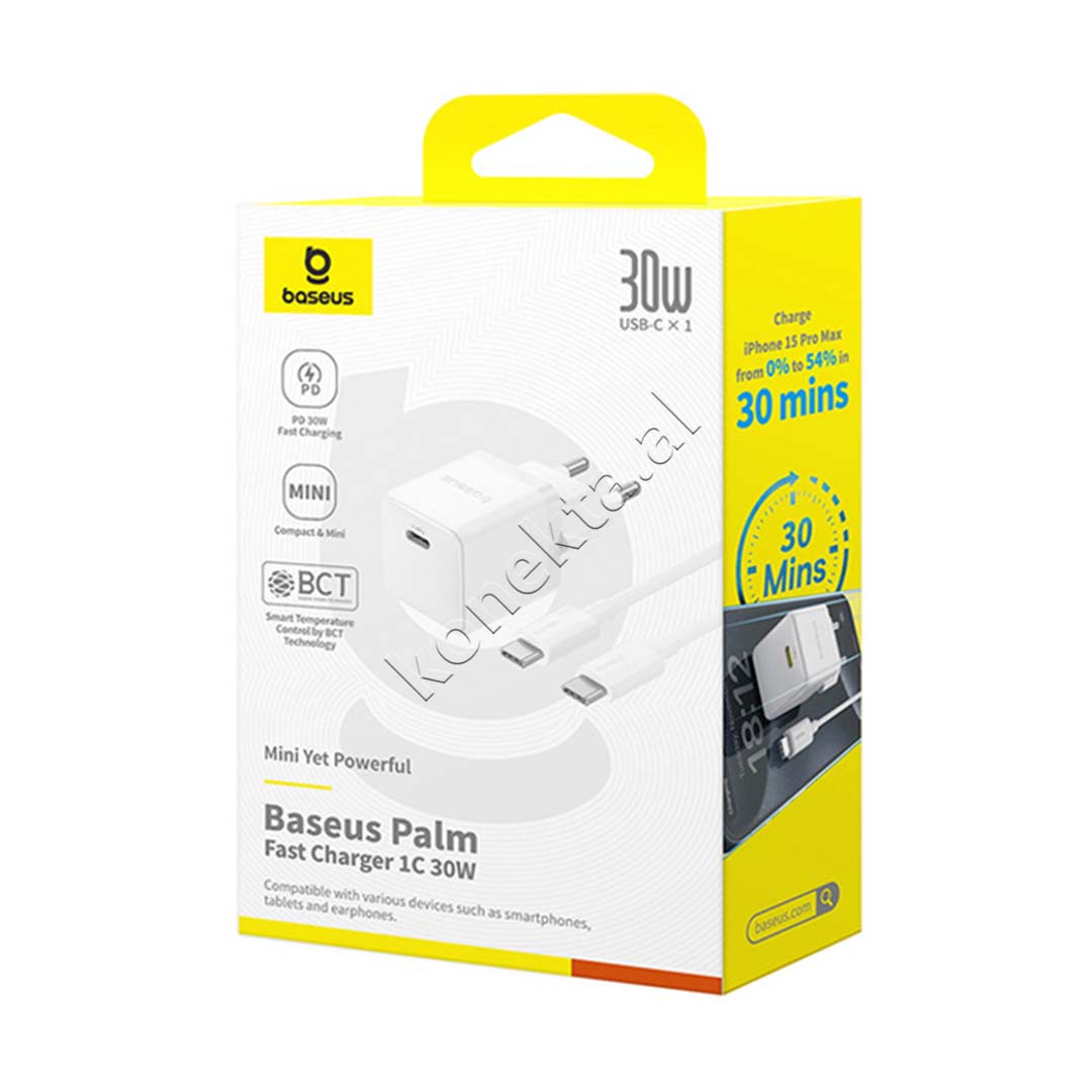 Adaptor Karikimi 30W Baseus Me Porte USB-C Dhe Fishe Type-C