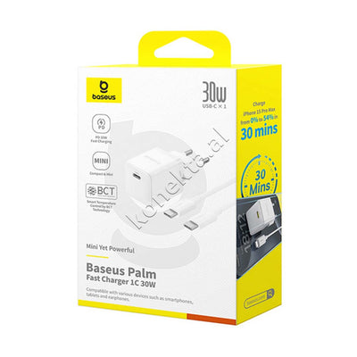 Adaptor Karikimi 30W Baseus Me Porte USB-C Dhe Fishe Type-C
