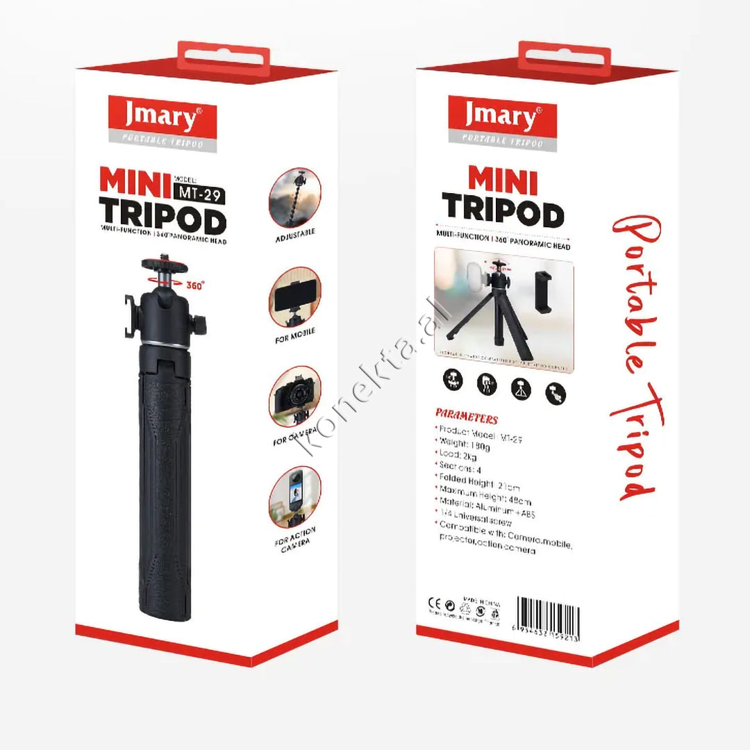 Mini Trekëmbesh (Tripod) Jmary Si Selfie Stick Me Gjatësi Të Rregullueshme Për Kamera, Gopro, SLR,  Etj.