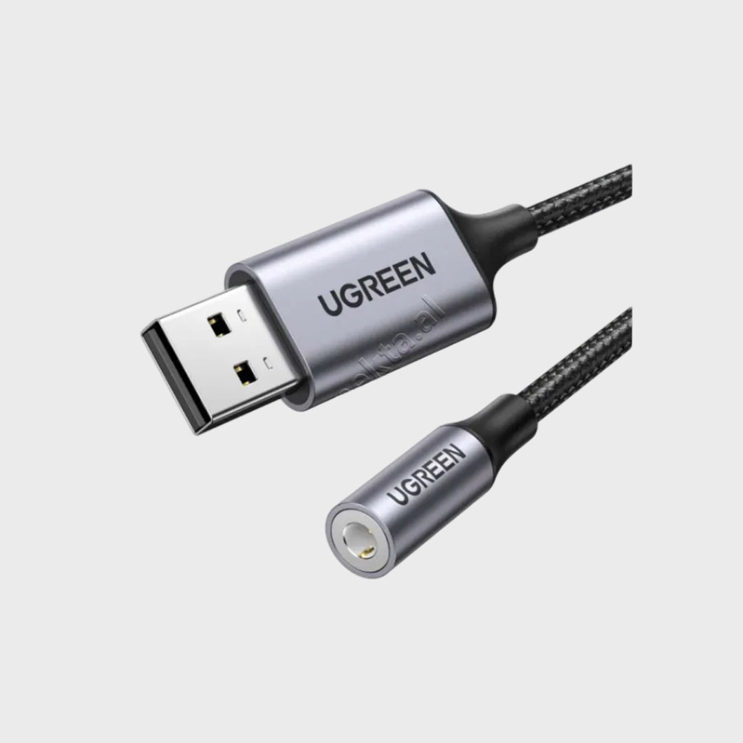 Adaptor Kabell USB-A 2.0 ne 3.5mm Audio Ugreen 25cm