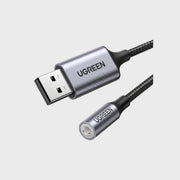Adaptor Kabell USB-A 2.0 ne 3.5mm Audio Ugreen 25cm