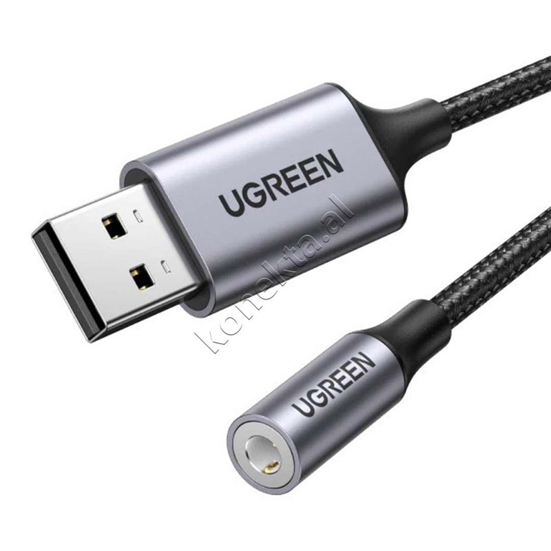 Adaptor Kabell USB-A 2.0 ne 3.5mm Audio Ugreen 25cm
