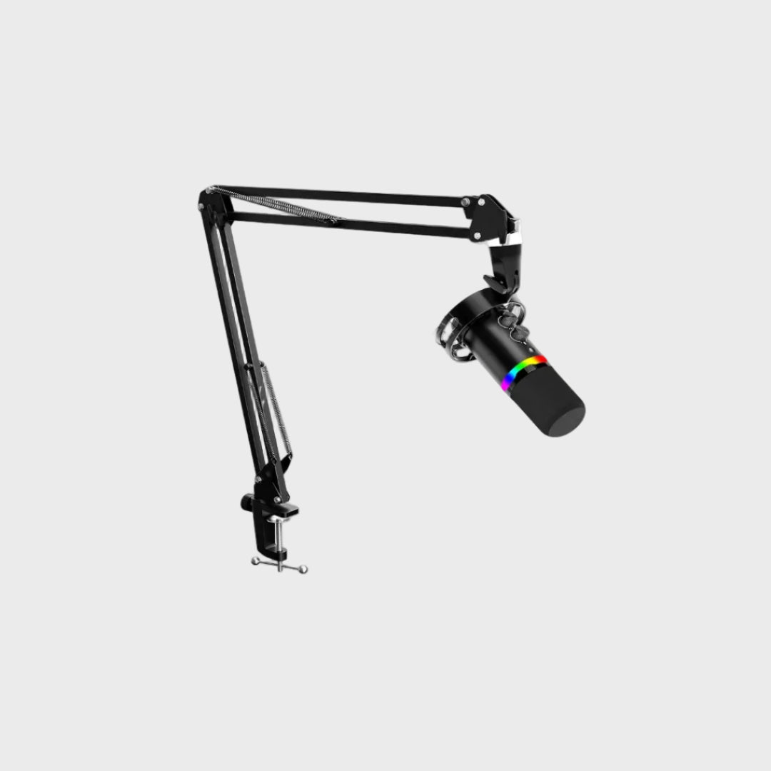 Mikrofon USB/XLR Me Krah Mbajtës Dhe Drita RGB Yanmai