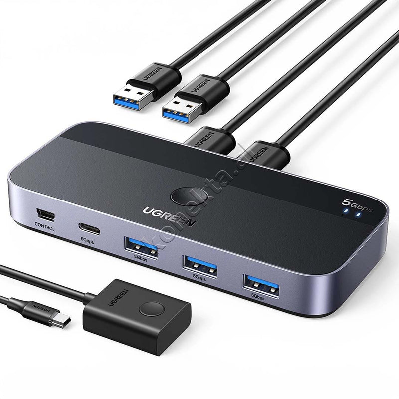 Switch Ugreen 2 Ne 4 Me Porta 3xUSB 3.0 Dhe 1xUSB-C