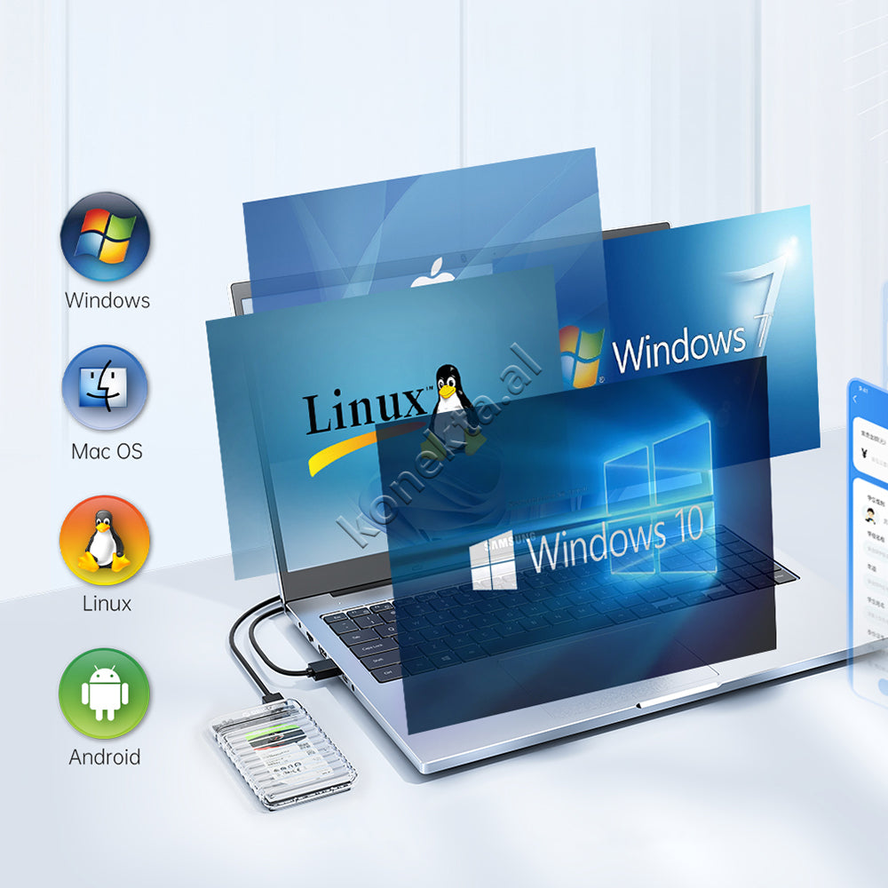 Mbajtese Dhe Lexuese Hard Disk / SSD 2.5" Orico Me Porte Type-C