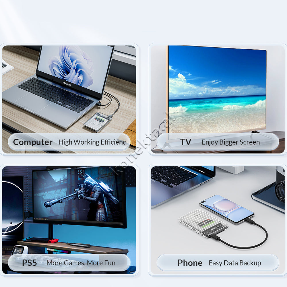 Mbajtese Dhe Lexuese Hard Disk / SSD 2.5" Orico Me Porte Type-C