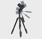 Trekëmbesh (Tripod) Profesional me Kokë Hidraulike i Çmontueshëm si Monopod dhe Gjatësi e Kënd Të Gradueshëm për Kamera, Telefon, Tablet ,GoPro, SLR,  Etj.