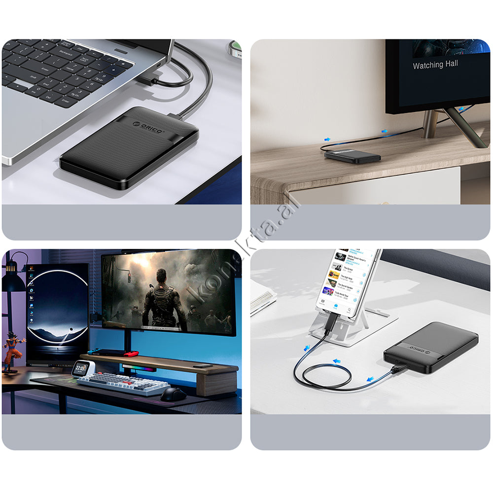 Mbajtese Dhe Lexuese Hard Disk / SSD 2.5" Orico Me Porte Type-C