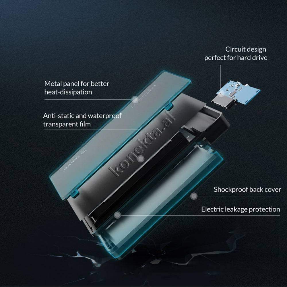 Mbajtese Dhe Lexuese Hard Disk / SSD 2.5" Orico Me Porte Type-C