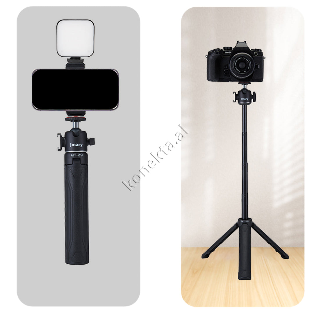 Mini Trekëmbesh (Tripod) Jmary Si Selfie Stick Me Gjatësi Të Rregullueshme Për Kamera, Gopro, SLR,  Etj.