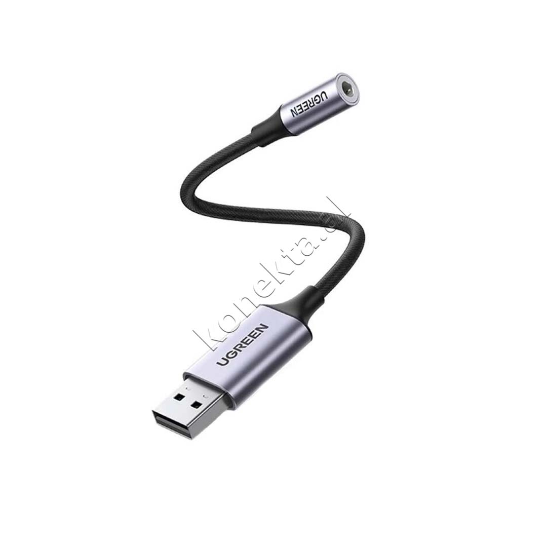 Adaptor Kabell USB-A 2.0 ne 3.5mm Audio Ugreen 25cm