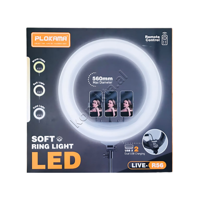 Drite Rrethore Profesionale Ring Light Plokama 56cm