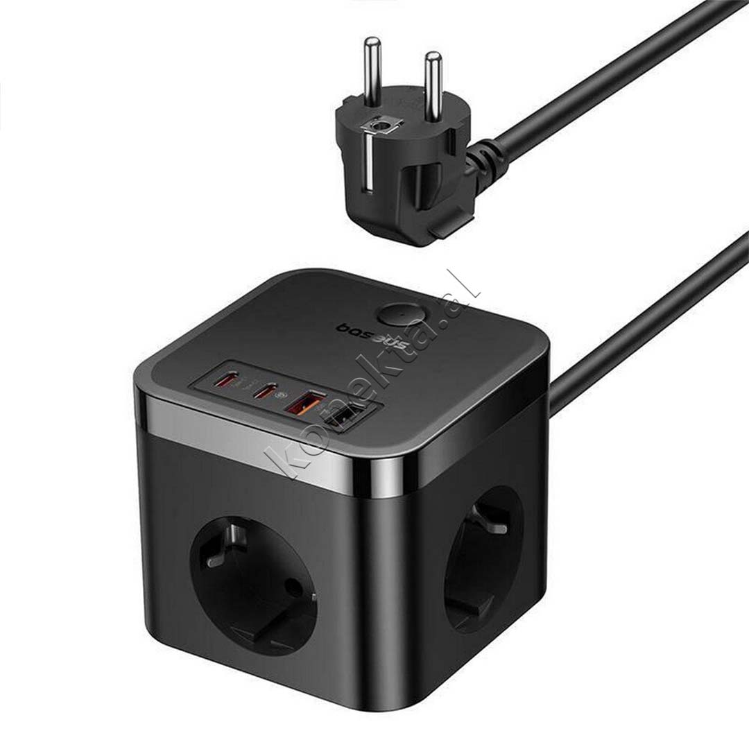 Multiprize 3 Vendeshe Me Porta 2xUSB-A Dhe 2xUSB-C Baseus