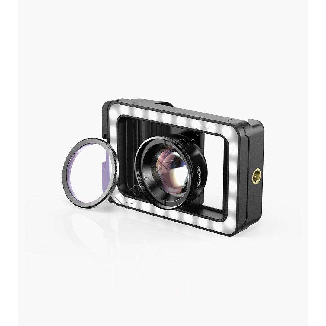 Set Lente Makro HD 100mm Me Drite Led Apexel