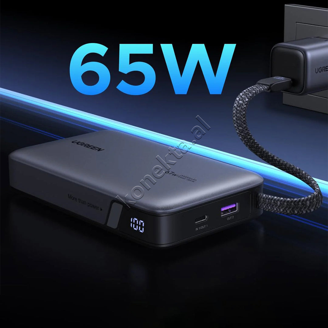 Bateri E Jashtme Me Fishe Te Terheqshme Type-C 67W 20'000mAh Ugreen