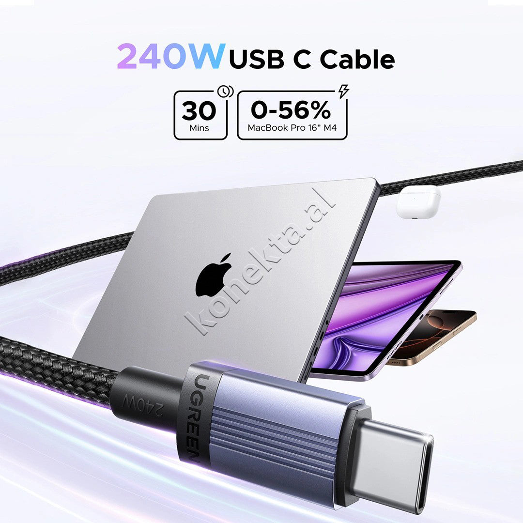 Kabell USB-C (M) Ne USB-C (M) 240W 2m Ugreen