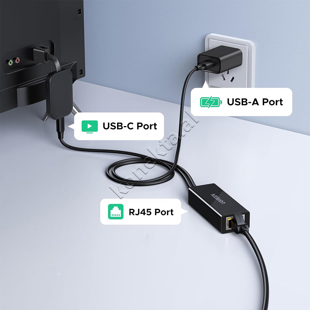Adaptor LAN Me Fisha USB-A Dhe USB-C Ugreen