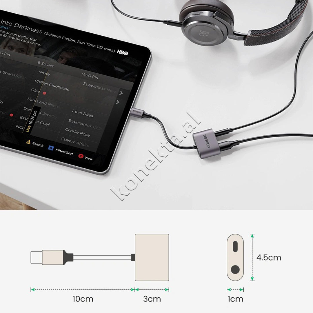 Adaptor Audio USB-C Ne AUX+USB-C Ugreen