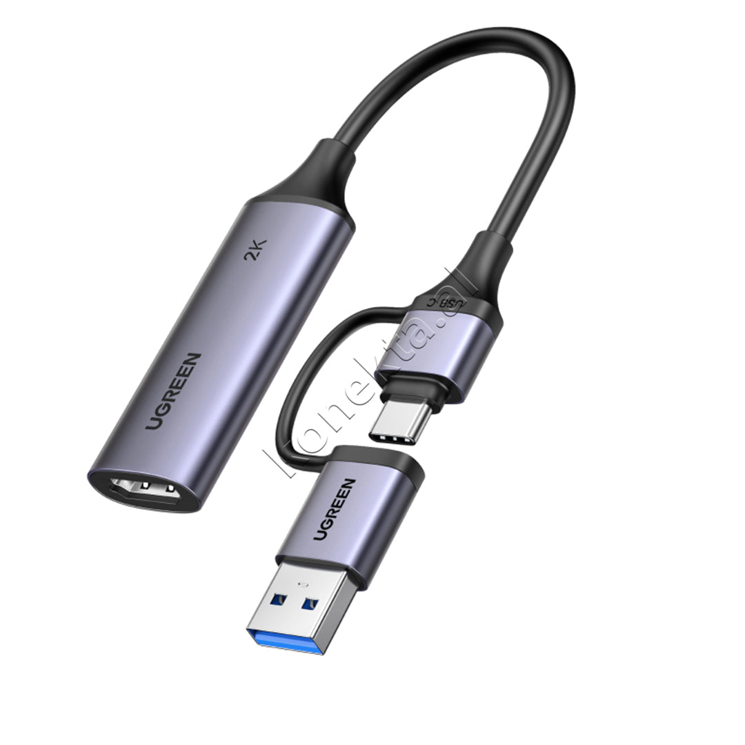 Adaptor Profesional Per Kapje Video HDMI Ne USB/Type-C Ugreen