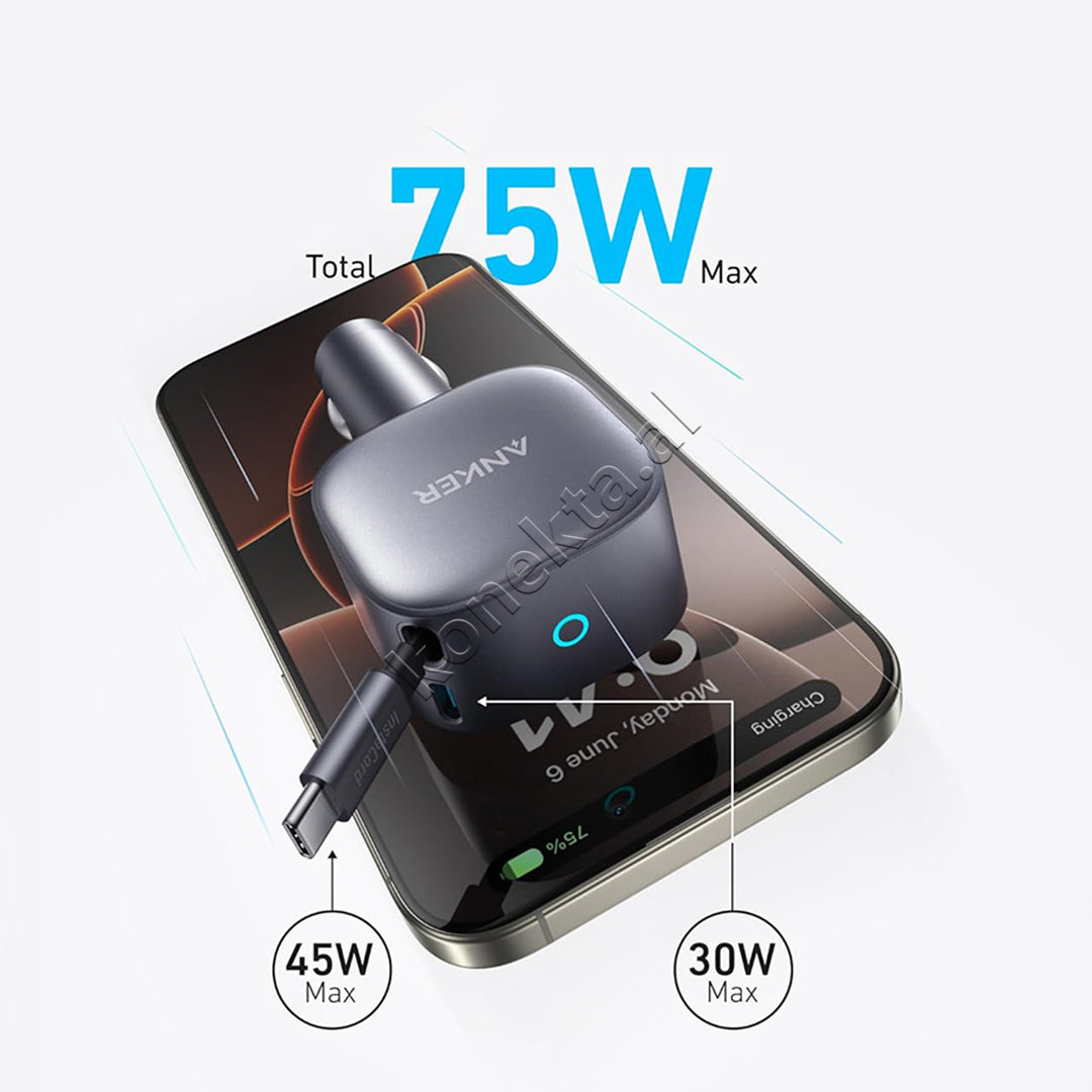 Adaptor Karikimi Per Makine 75W Me Fishe Te Terheqshme USB-C Anker