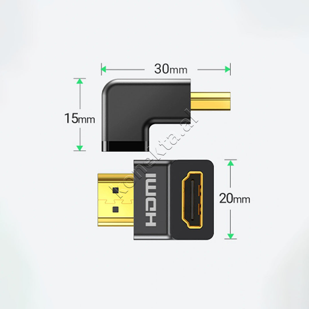 Adaptor HDMI (M) - HDMI (F) Up-Angled Ugreen