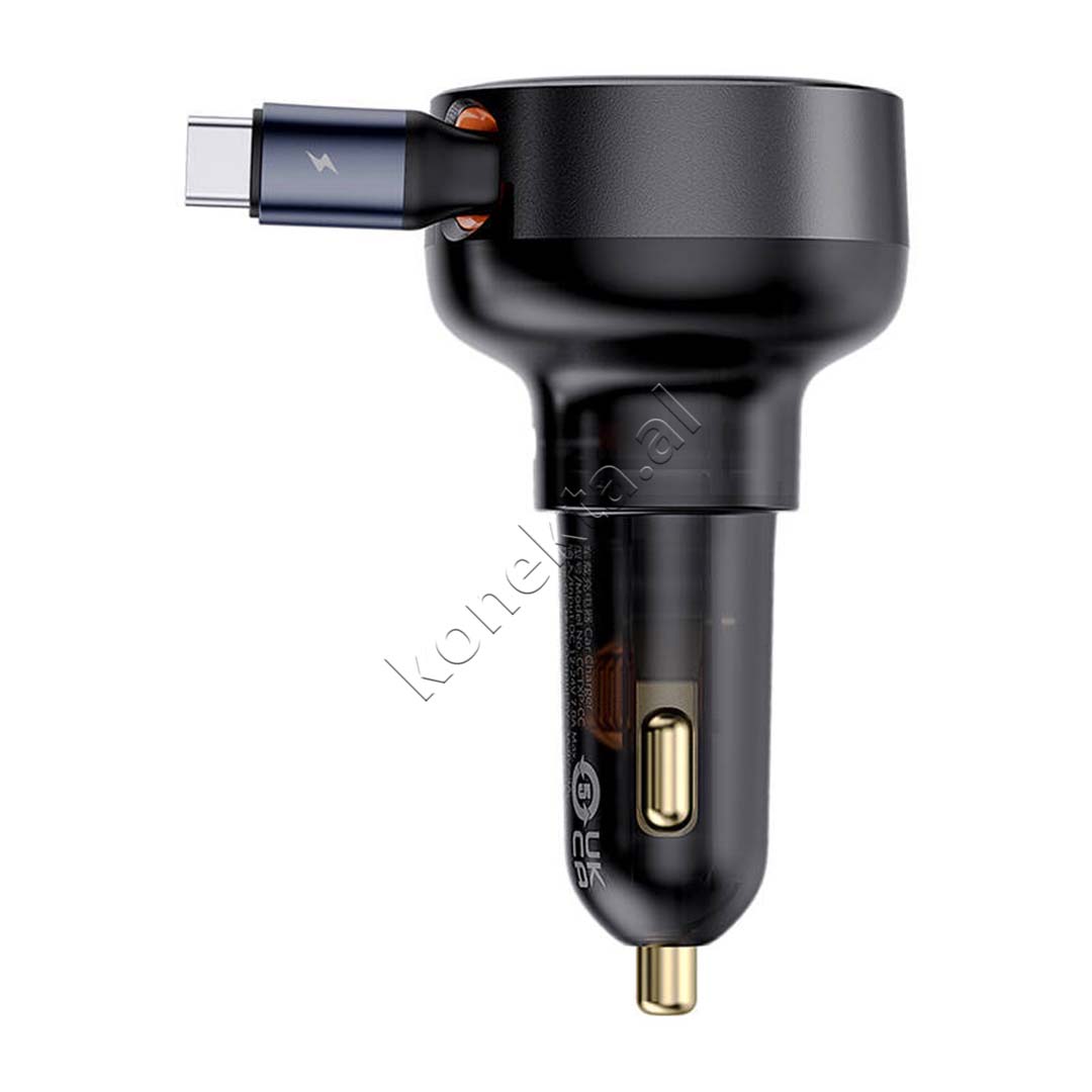 Adaptor Karikimi Per Makine 60W Me Fishe Type-C Te Terheqshme Baseus
