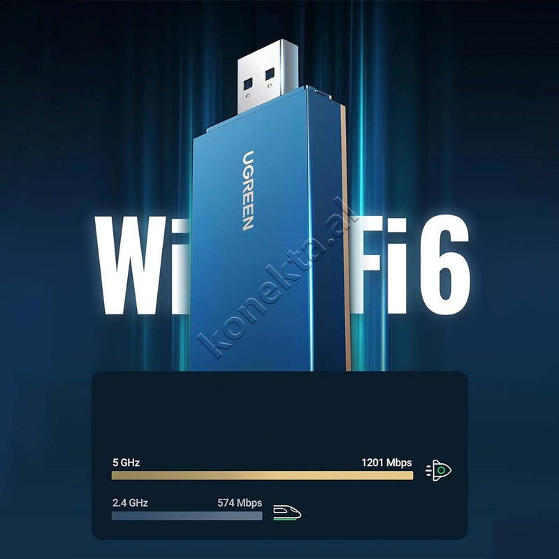Adaptor Wi-Fi 6 Me Frekuence Te Dyfishte Ugreen