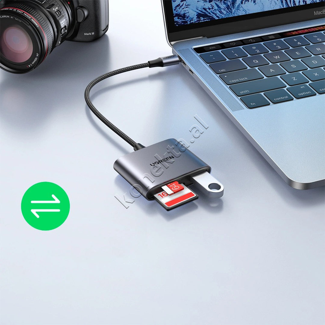 Lexues Kartash SD/TF 3 Ne 1 Ugreen Me Porte USB Dhe Kabell Type-C