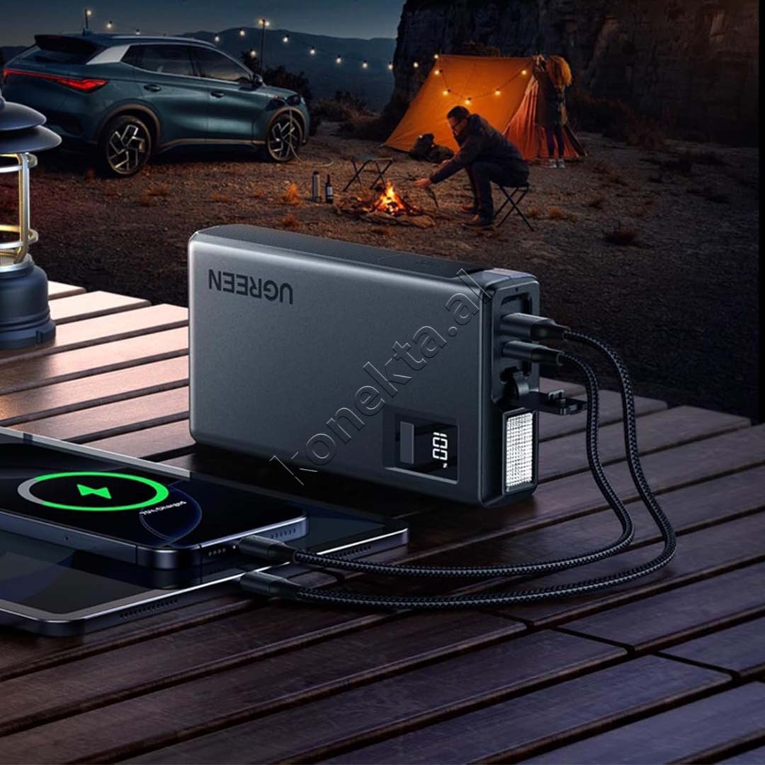 Bateri E Jashtme Multifunksionale Starter 12'000mAh Per Makine Me Panel Digjital Dhe Drite