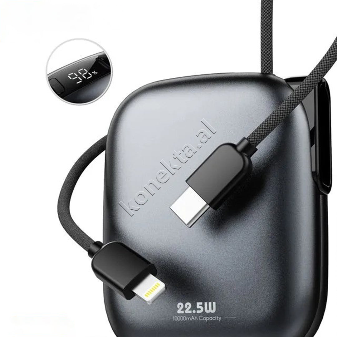 Bateri E Jashtme Me Fishe Type-C Dhe Lightning 10'000mAh Moxom