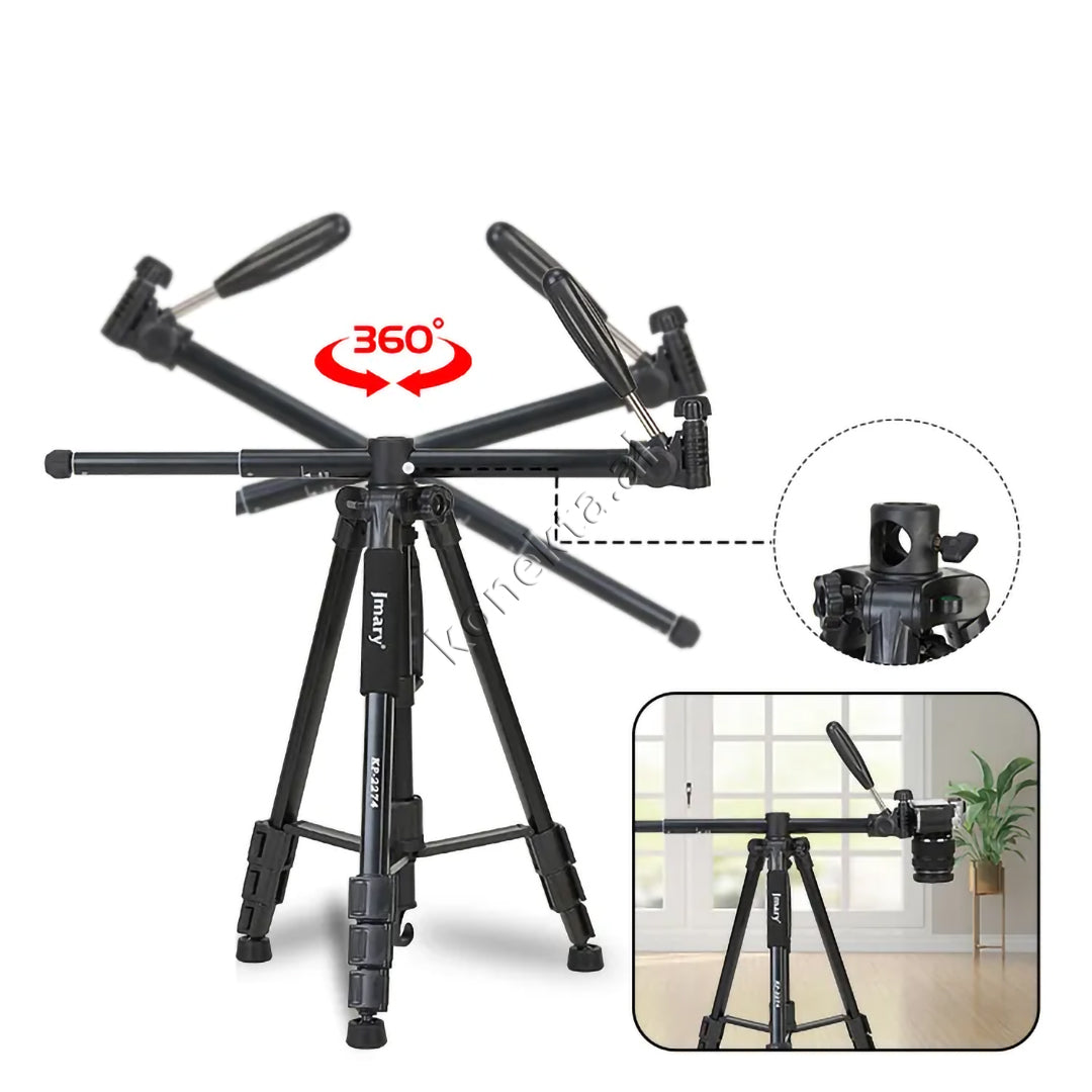 Trekëmbesh (Tripod) Profesional i Çmontueshëm si Monopod me Gjatësi dhe Kënd Të Gradueshëm për Kamera, Telefon, Tablet ,GoPro, SLR,  Etj.
