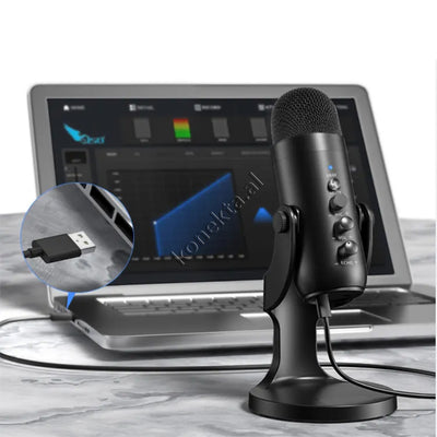 Mikrofon Profesional me Kokë Kapacitive me Drejtim Hypercardioid dhe Amplifikues të Integruar për Regjistrim Profesional të Zërit