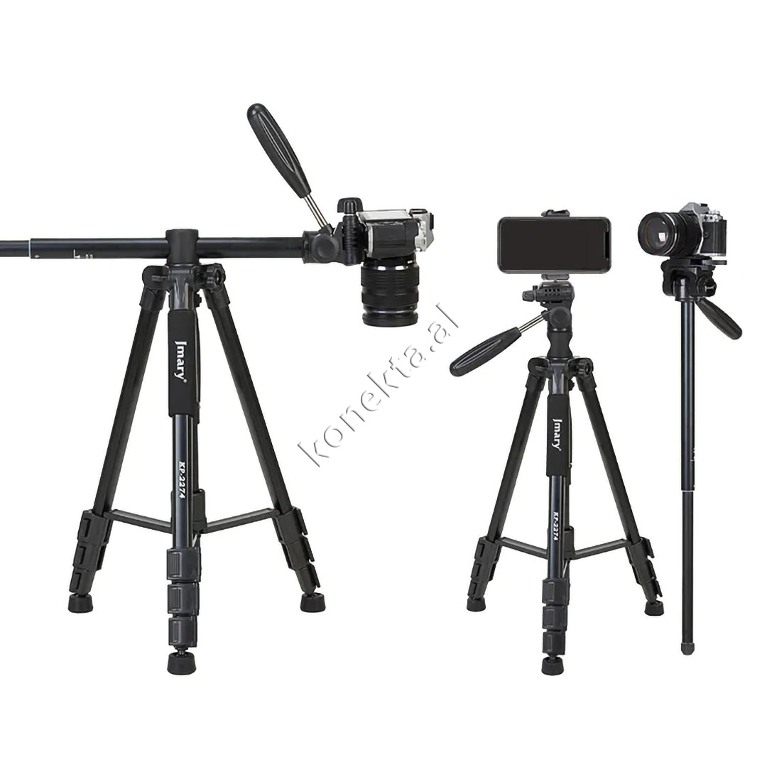 Trekëmbesh (Tripod) Profesional i Çmontueshëm si Monopod me Gjatësi dhe Kënd Të Gradueshëm për Kamera, Telefon, Tablet ,GoPro, SLR,  Etj.